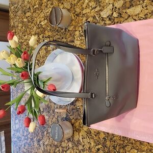 Coach Gray Leather Tote Bag